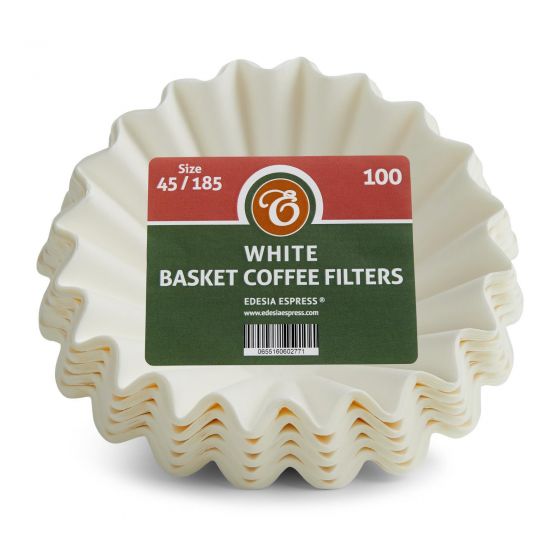 100 Size 45/185mm Basket Coffee Filter Papers White for manual hand