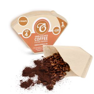 Size 4 / 1x4 Coffee Filter Paper Cones - Brown
