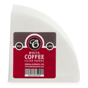 Size V01 white coffee filter papers, compatible with Hario V60 size 01