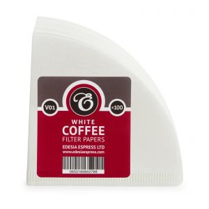 Size V01 white coffee filter papers, compatible with Hario V60 size 01