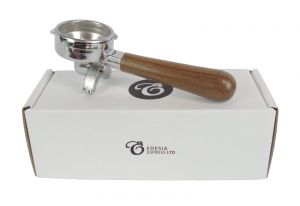 CARIMALI - Portafilter, 14g, 2 Spout - Walnut Handle