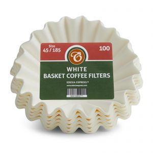 Size 45/185mm Basket Coffee Filter Papers White - compatible with Kalita Wave KWF-185